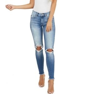 NWT KANCAN Medium Wash Mid Rise Super Skinny Jeans